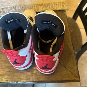 Jordan Red and White Sneakers Classic Athletic Design